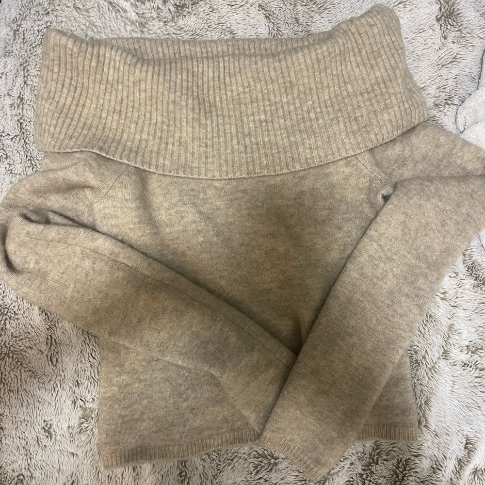 Babaton Taupe Cowl Neck Sweater